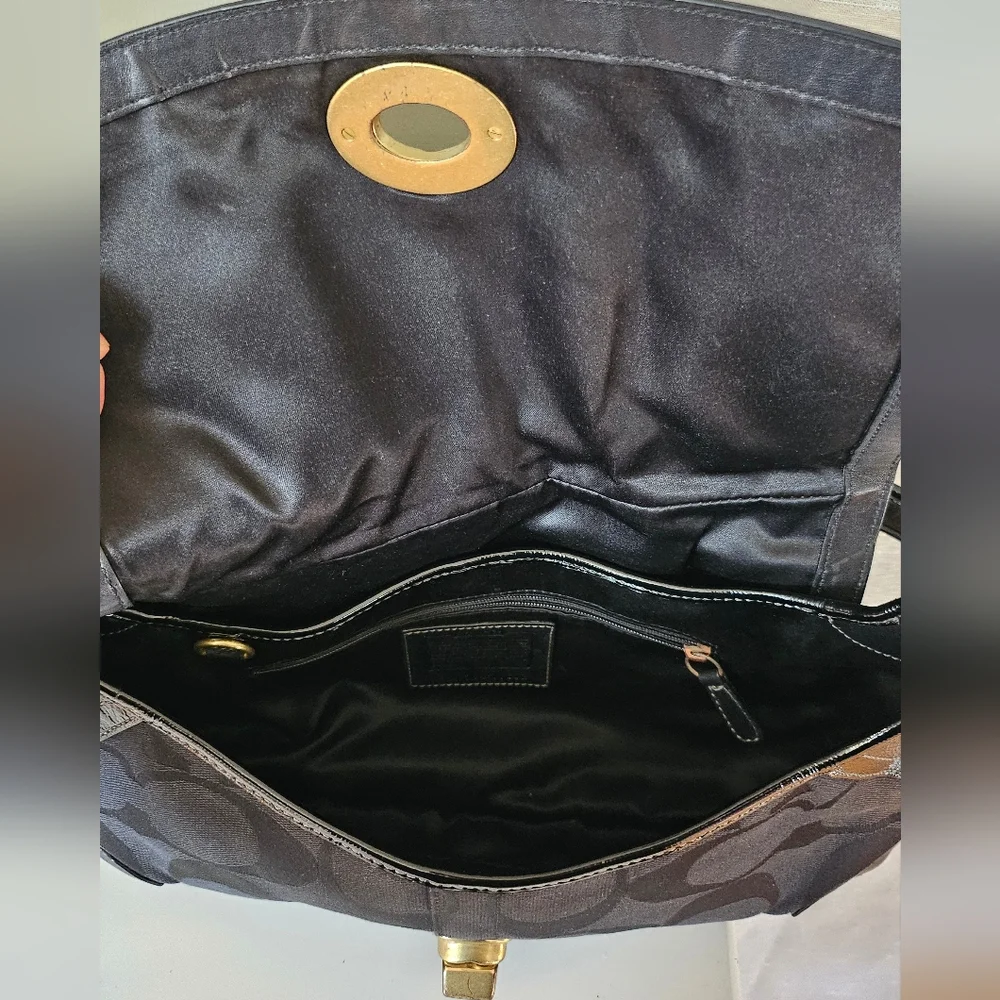COACH Black Ergo Signature Flap Y2K Shoulder Bag - Picture 7 of 13